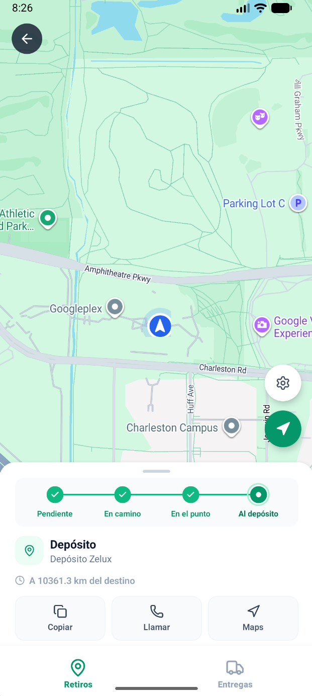 Rider · Ruta de entrega